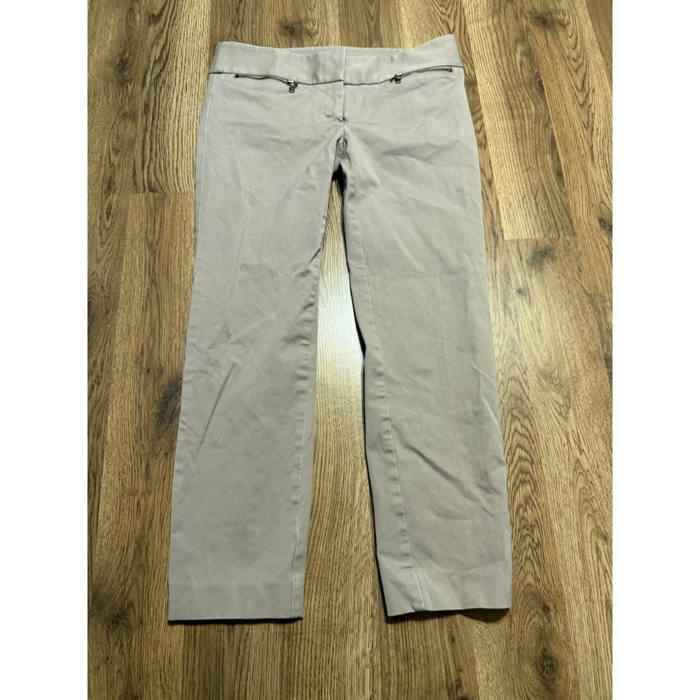 LOFT Pants Women Size 00 Khaki Pants Zipper Pockets Marisa Cropped